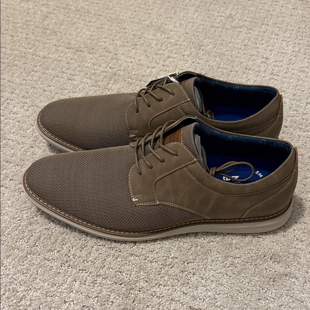 Nunn Bush Taupe Knit Men's Oxfords